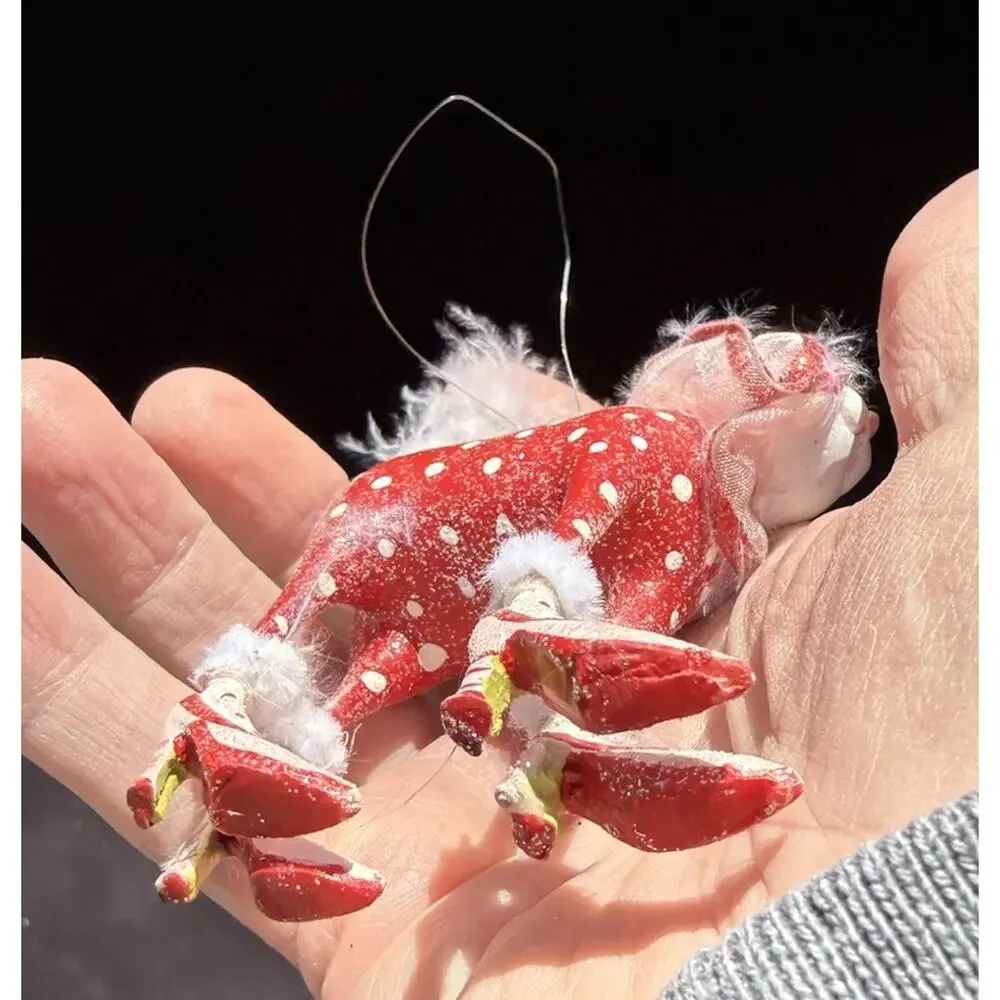 Patience Brewster Krinkles Red Polka Dot Cat Figure Department 56 -K1